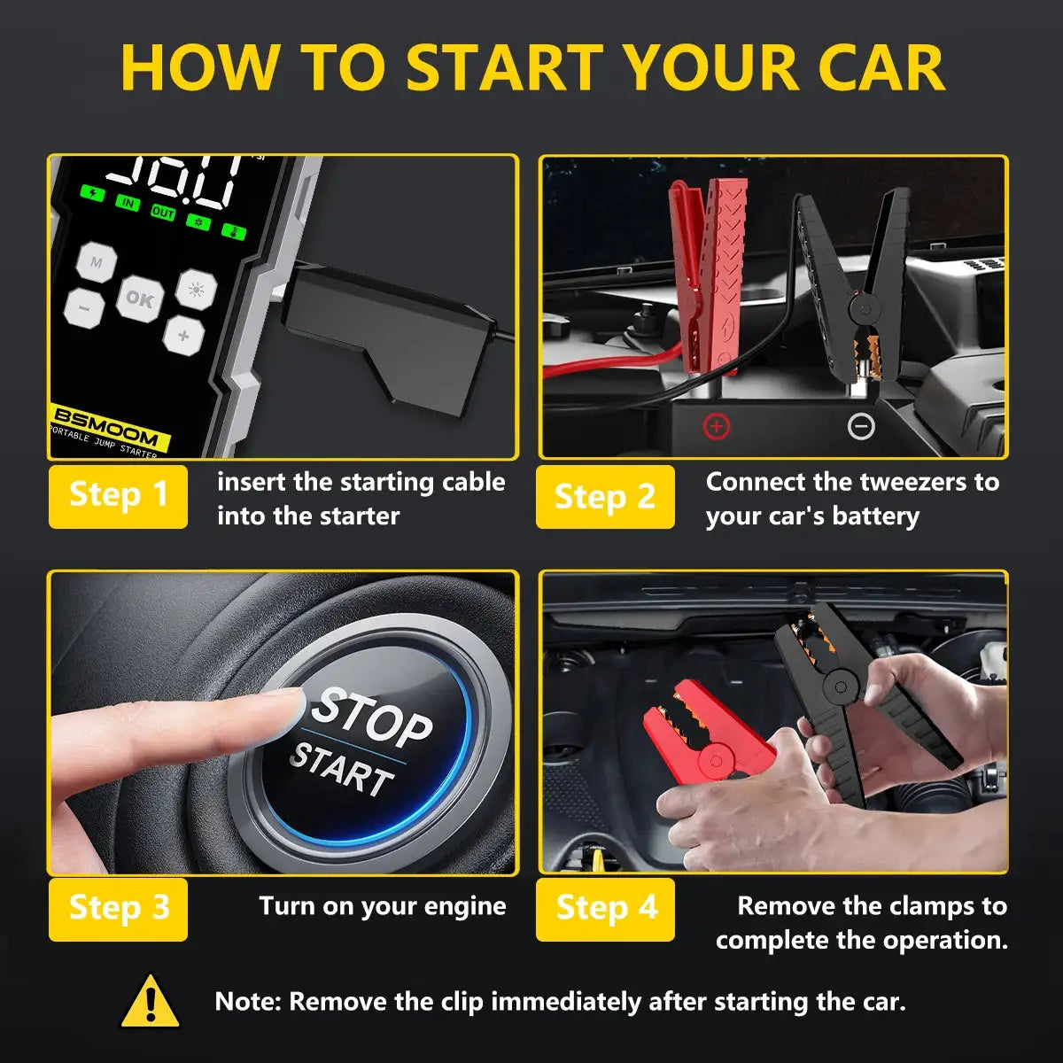 7000A Car Jump Starter with Air Compressor Battery Booster 12V Power Bank with LED Flashlight, Smart Cable with Voltage Display