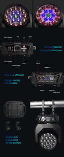 SHEHDS 4PCS Beam Wash 19x15W RGBW Zoom Moving Head Lighting