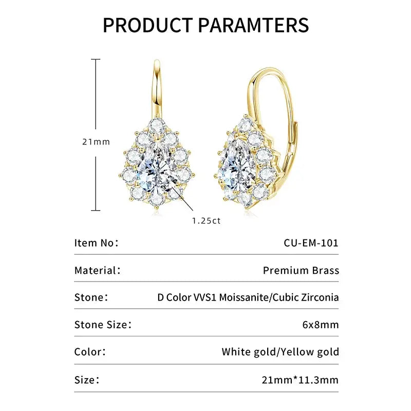 Oxtao Gold Moissanite Clip Earring — product image 2