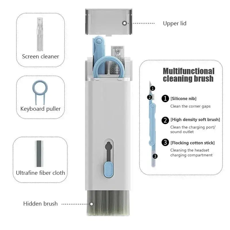 Tech Cleaning Kit For Keyboards And Earphones 7 In 1