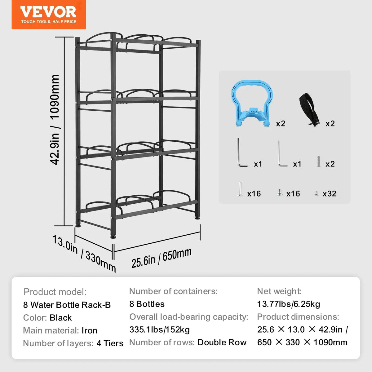 Tier Water Bottle Rack Black — product image 12
