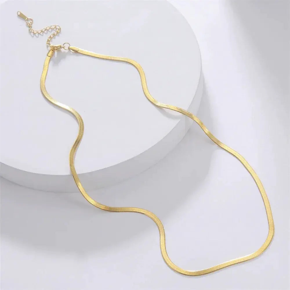 Skyrim Stainless Steel Snake Chain Necklace Gold Color