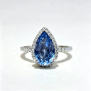 Moissanite Teardrop Sterling Silver Ring
