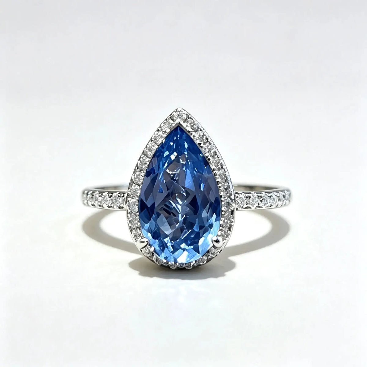 Moissanite Teardrop Sterling Silver Ring — product image 5
