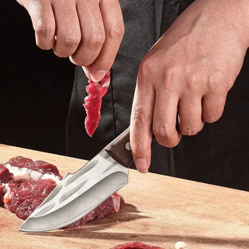 Handcrafted Stainless Steel Boning Knife and Meat Cleaver