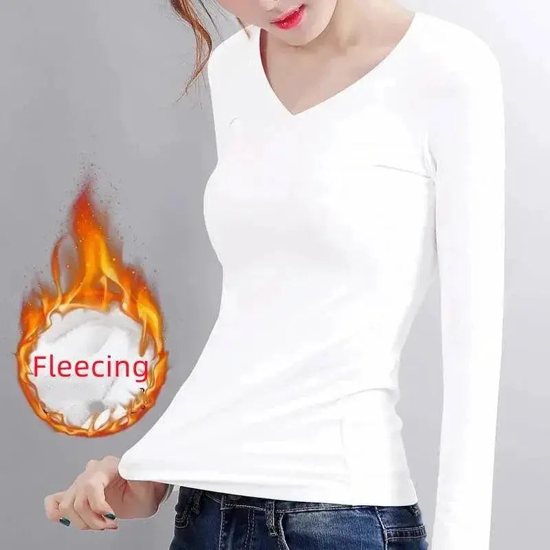 Stay Cozy Velvet Slim Fit Thermal Top O Neck For Winter