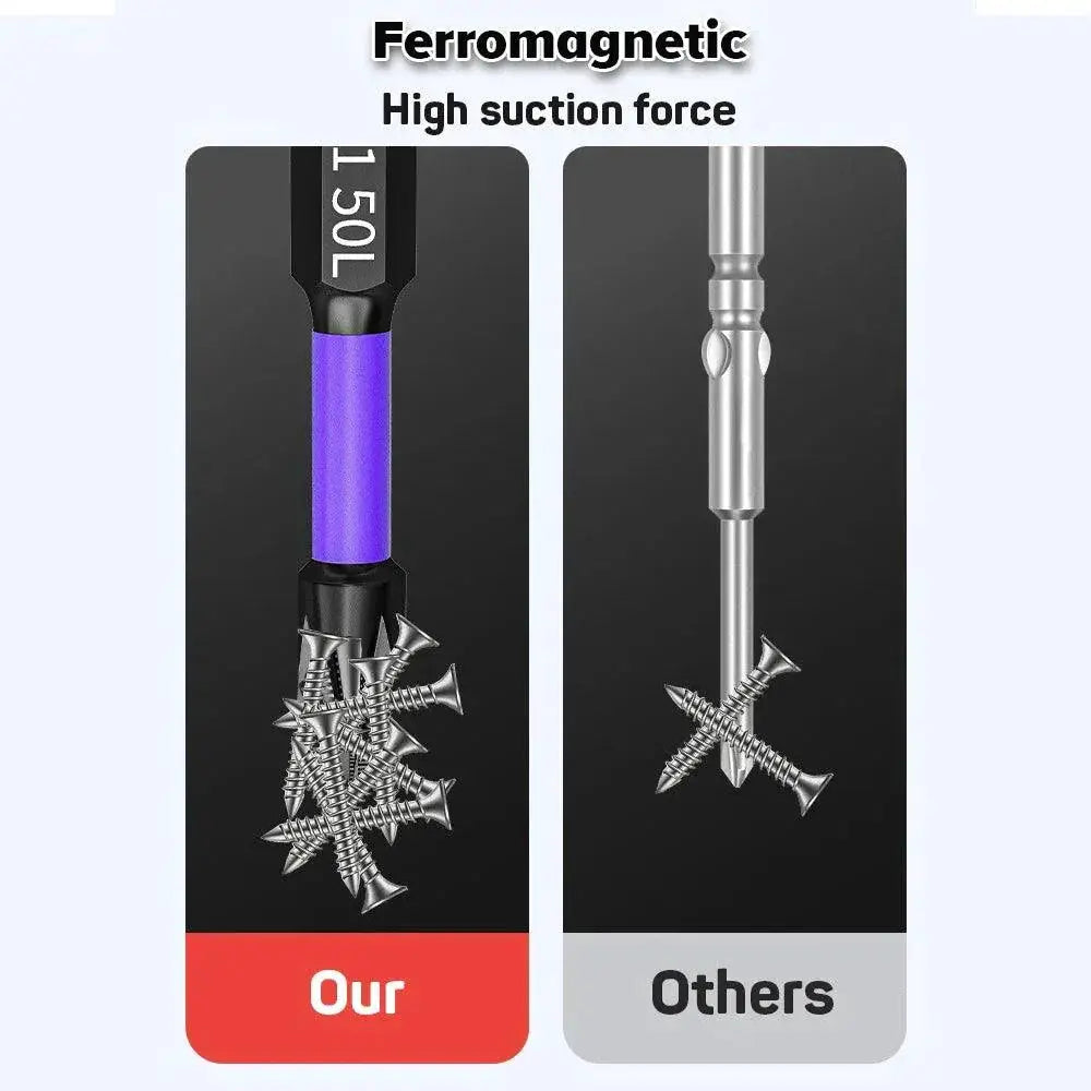 Magnetic Impact Screwdriver Set With Non Slip Cross Bits