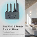 GL.iNet GL-AX1800 (Flint)  WiFi 6 Router Home Secure Router -Dual Band Gigabit Wireless Internet Router, 5 x 1G Ethernet Ports, Up to 120 Devices, OpenVpn&WireGuard