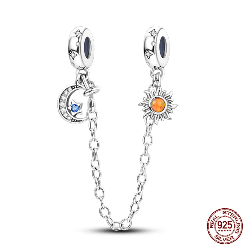 Real Sterling Silver Stars Moon