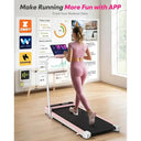 Pink Walking Pad 10 Incline Handle 3HP Quiet Treadmill Under Desk