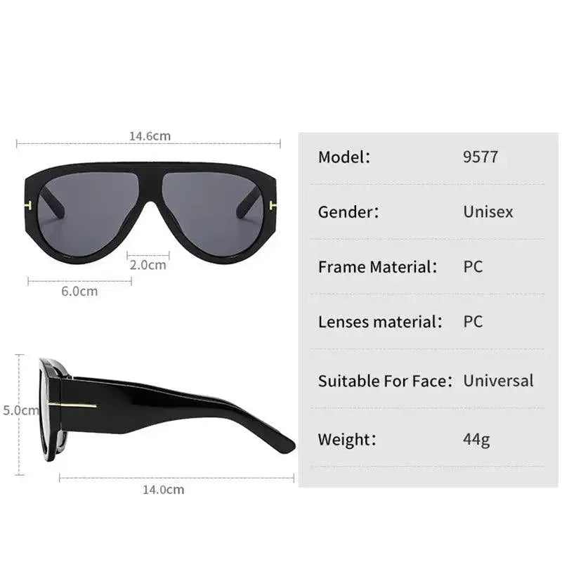 Chic Oversized Pilot Sunglasses For Women Gradient Lenses