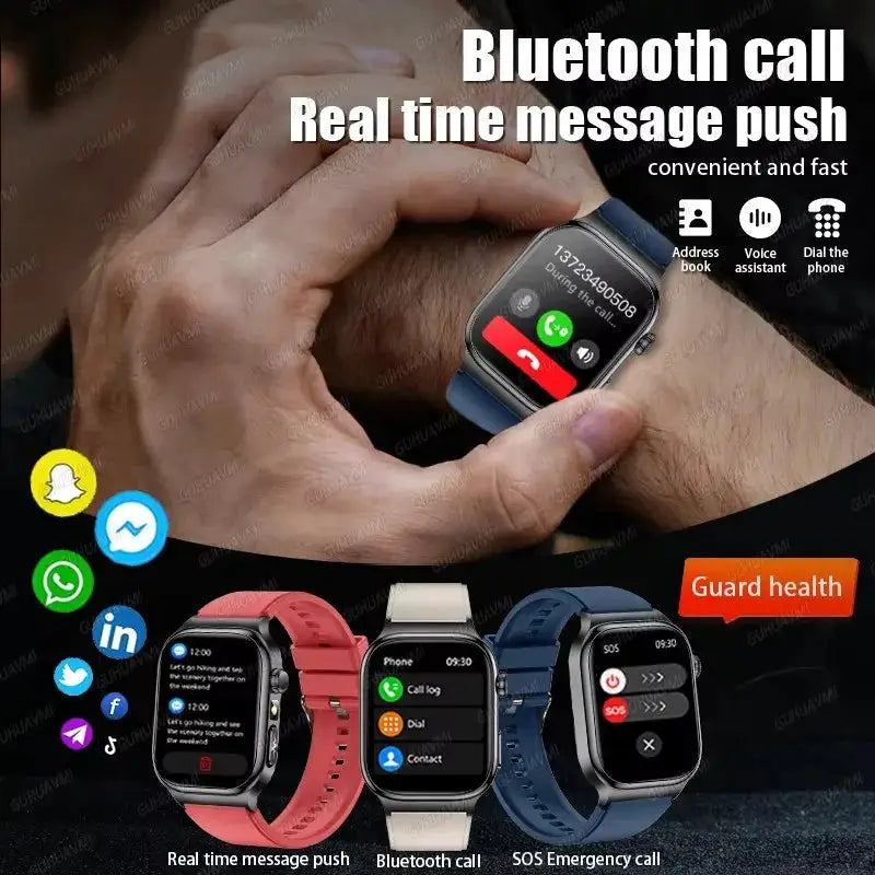 2026 New Hospital Level Health Smart Watch Body Fat ECG Blood oxygen BP Health AMOLED Screen HD Call Sport Smart Watches For Man