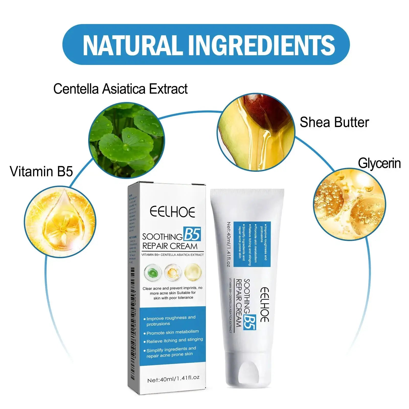 EELHOE B5 Moisturizing Repair Cream Moisturizing Brightening Skin Color Repairing Skin Barrier Moisturizing Skin Care Face Cream