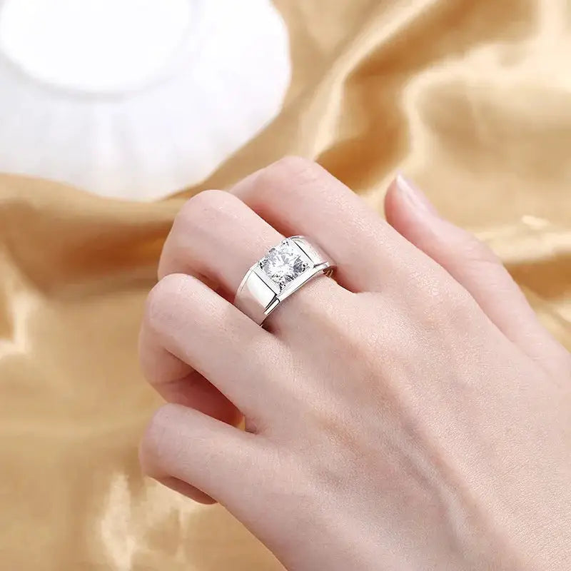 Men's Sterling Silver Silver Moissanite Ring — product image 2