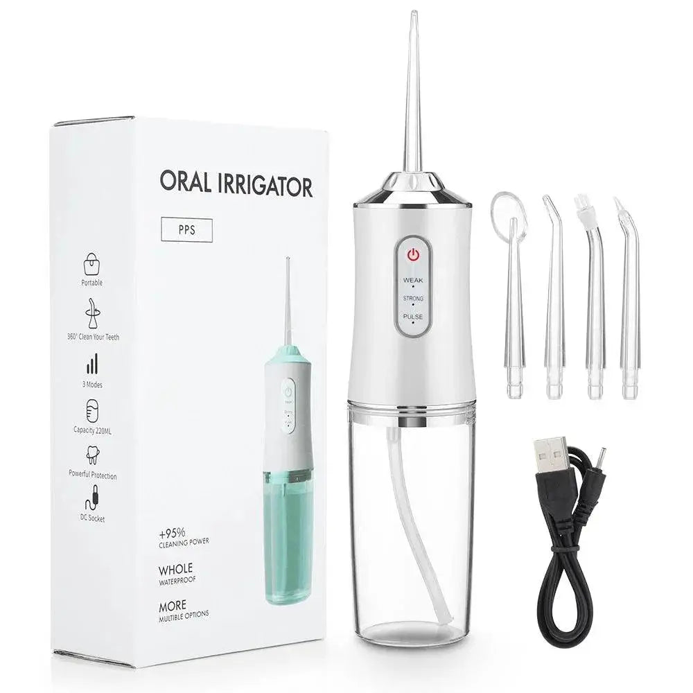 Portable USB Rechargeable Dental Water Flosser With 4 Tips