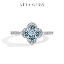 Moissanite Ring in Sterling Silver ATTAGEMS