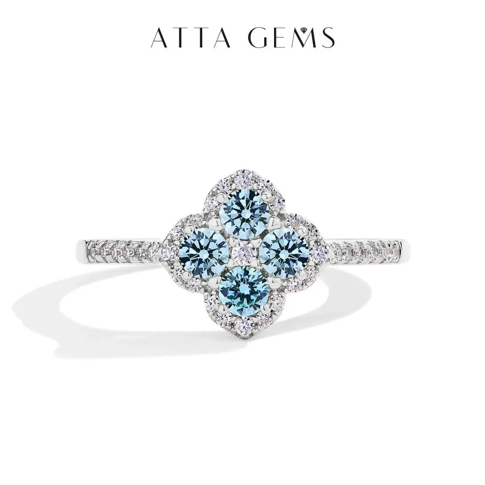 Moissanite Ring in Sterling Silver ATTAGEMS — product view 8