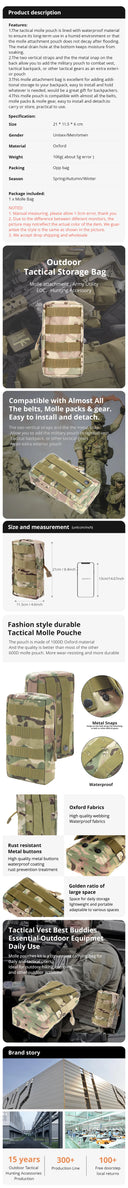 Outdoor Tactical Molle Waist Bag 600D Camouflage Fanny Pack