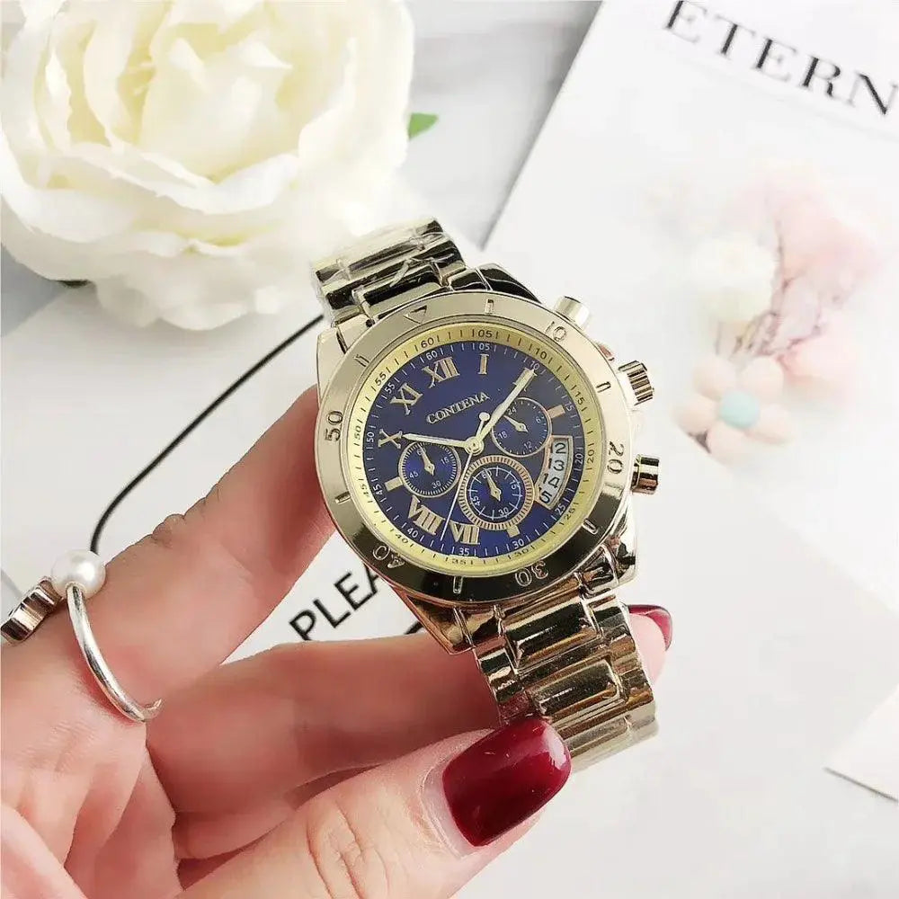 Luxurious Steel Bracelet Watch For Women Quartz Timepiece