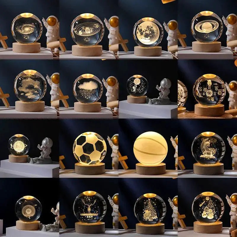 Moon Light 3D Crystal Ball Galaxy Night Light Decor