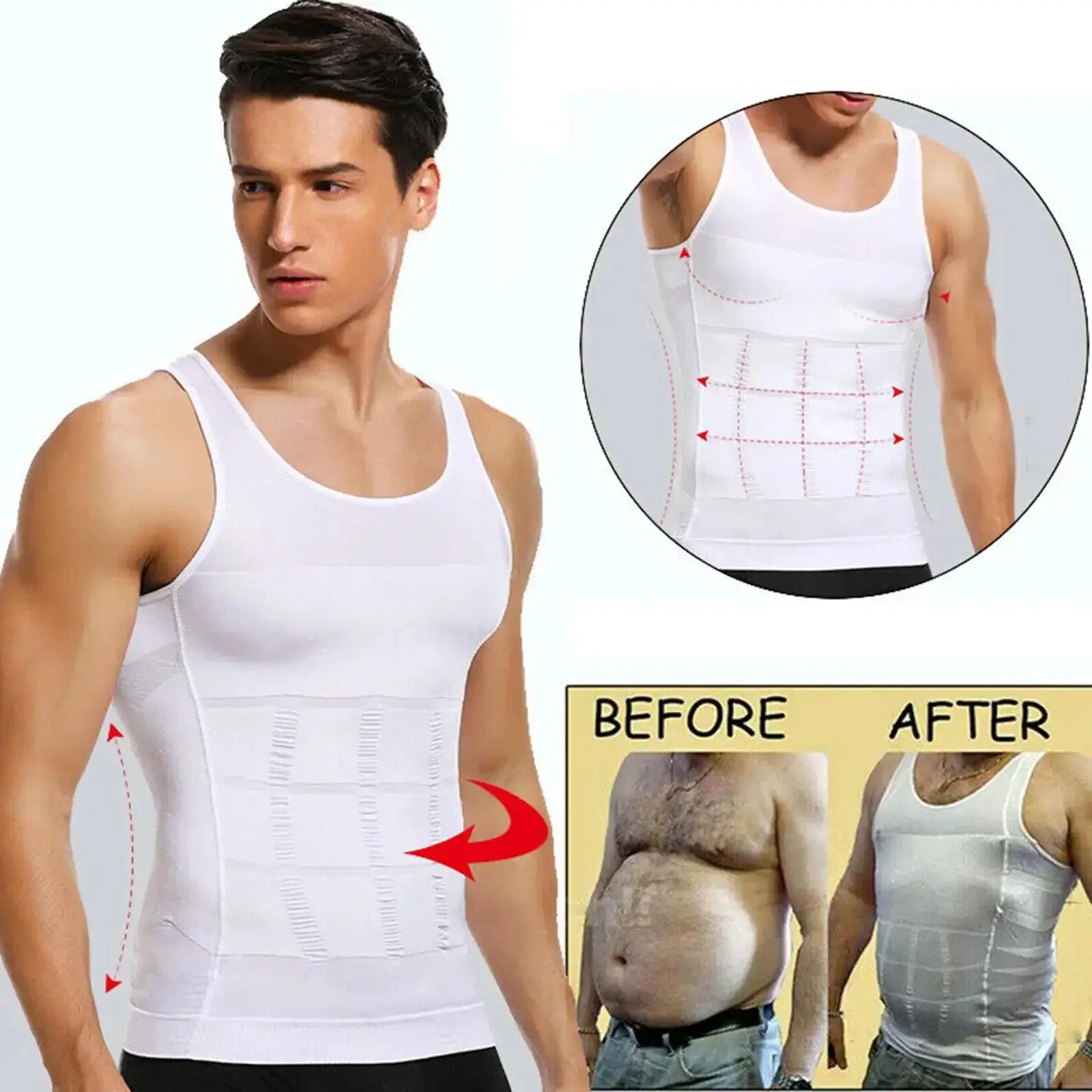 Mens Slimming Elastic Body Shapewear Vest For Fitness