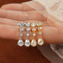 Oxtao Gold Moissanite Drop Earrings