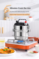 0.8-2L Outdoor Small Pressure Cooker Camping 304 Stainless Steel