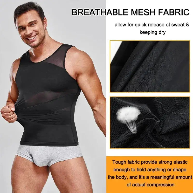 Men Slimming Compression Tank Top For Tummy Shaping