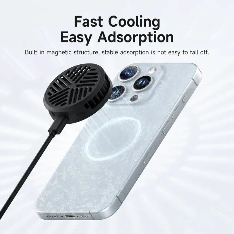 Hagibis Magnetic Cell Phone Cooler Universal Cooling Fan Portable Mobile Phone Radiator for iPhone 17 Pro Gaming Live Streaming
