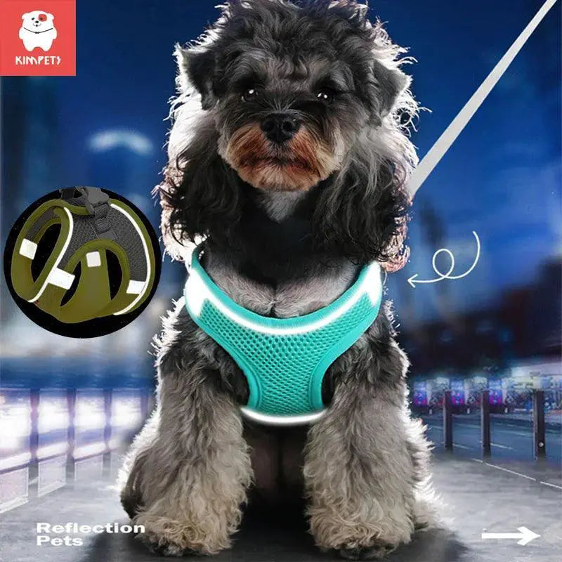 Kimpets Reflective Dog Harness Vest For Safe Outdoor Walking