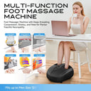 Electric Foot Massager with Heat Airbag Compression Relief for Tired Muscles Plantar Deep Kneading Shiatsu Feet Massage Machine