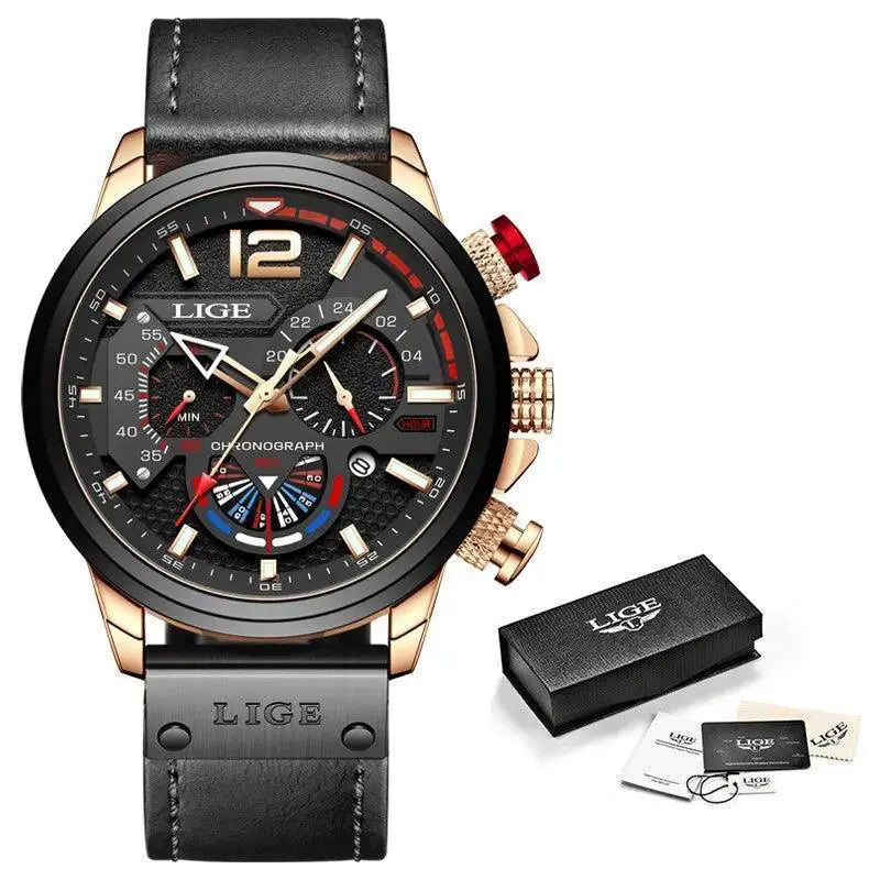 LIGE Chronograph Sport Watch for Athletes and Pilots