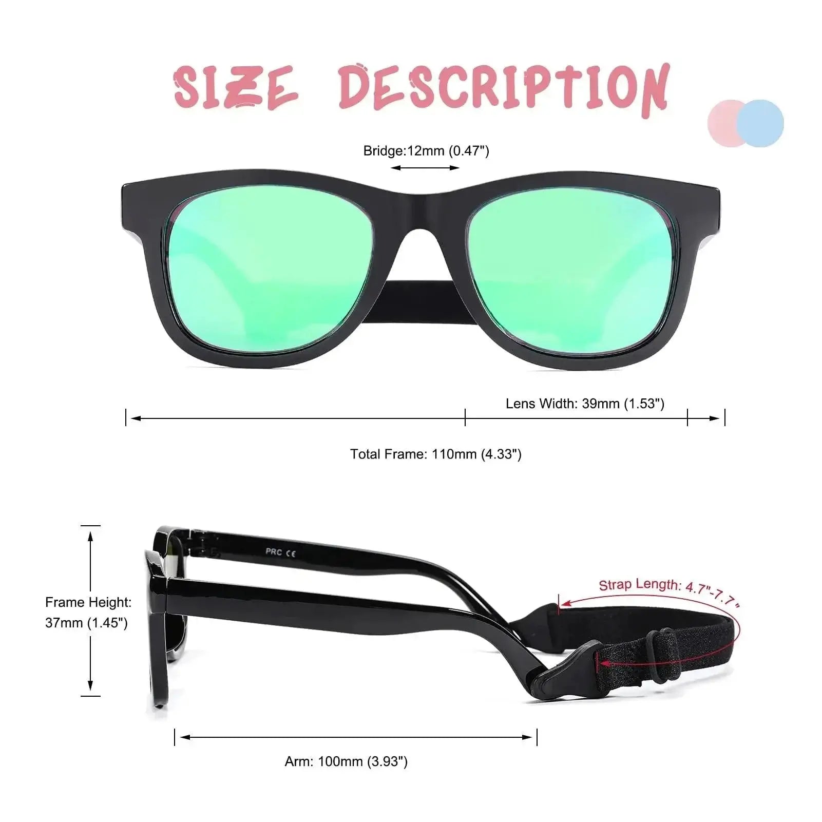 Flexible Polarized Baby Sunglasses With Strap UV400