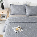 Nordic Embroidered Cotton Quilted Bedspread Summer Throw Cover