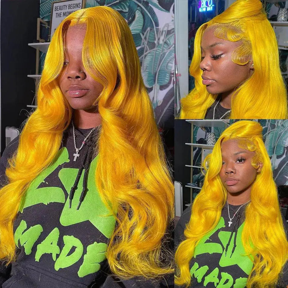 38 Inch Body Wave Lace Frontal Wig 613 Blonde 250 Density