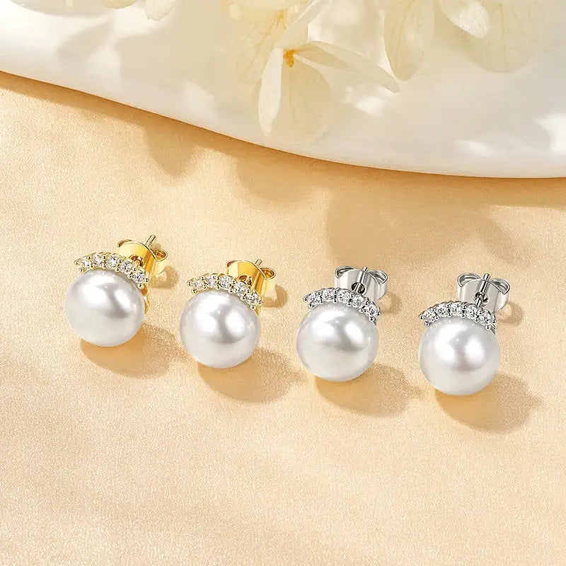 Pearl Stud Earrings Gold Filled — product image 4