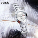 POSHI Women's Swiss Stainless Steel Watch Elegant Date Display