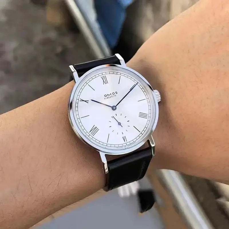 Men's 38mm automatic mechanical watch suitable for Seagull ST1701 self-winding movement, waterproof transparent back wristwatch.