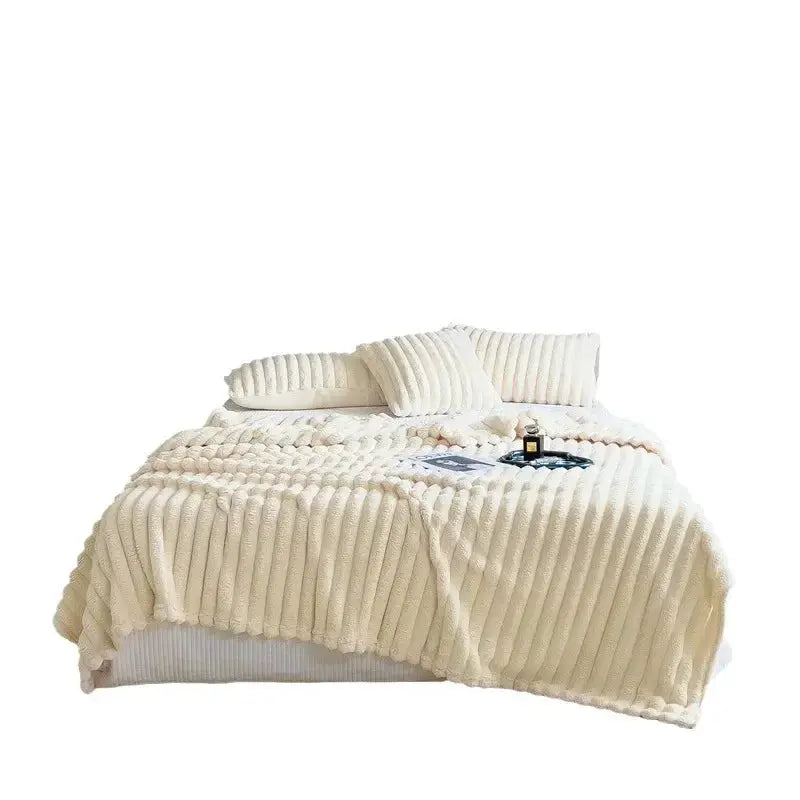 150x200cm Plain Soft Khaki Throw Blanket Bedtime Cozy
