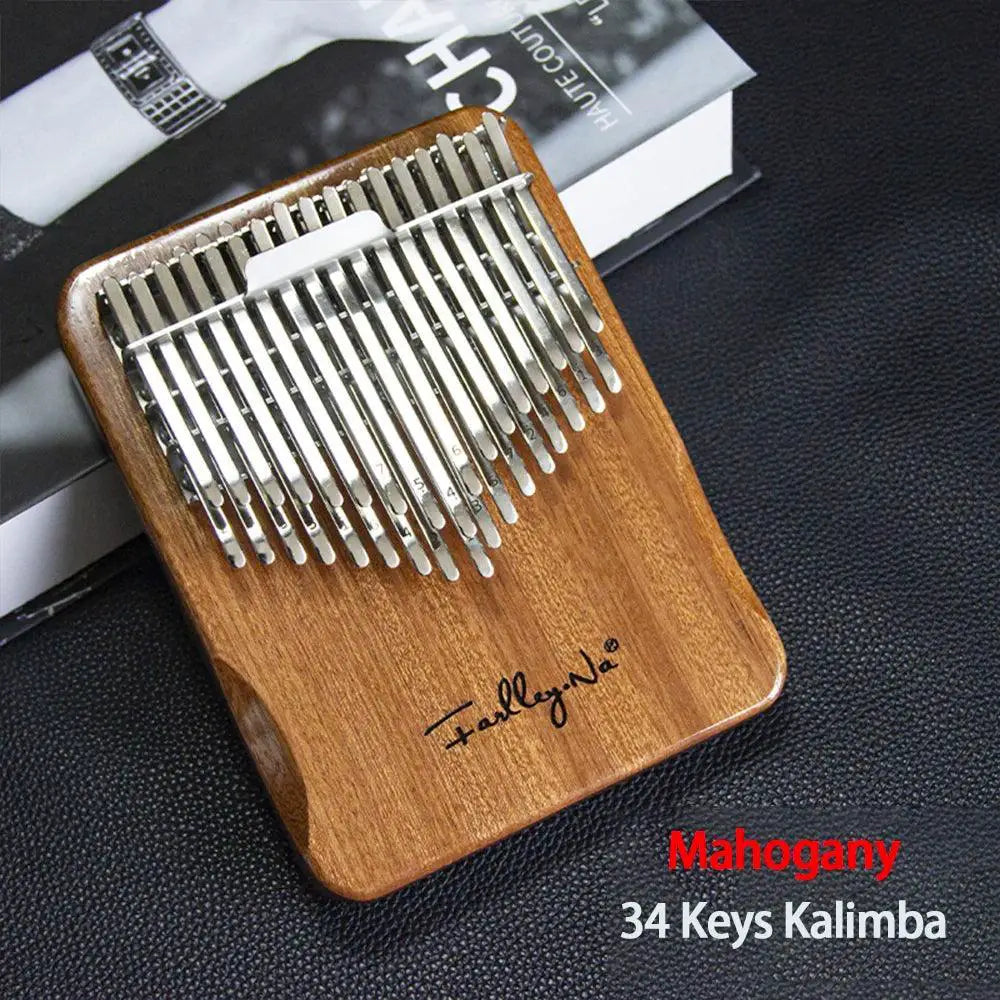 34 Keys Kalimba Thumb Piano Wooden Mbira For Beginner Gift