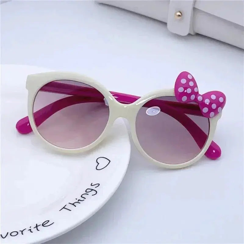 UV400 Kids Sunglasses Cat Design With Bowknot Charm