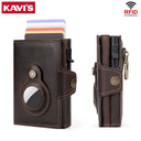 Anti-Scan Magnet Credit Card Holder Wallet Genuine Leather