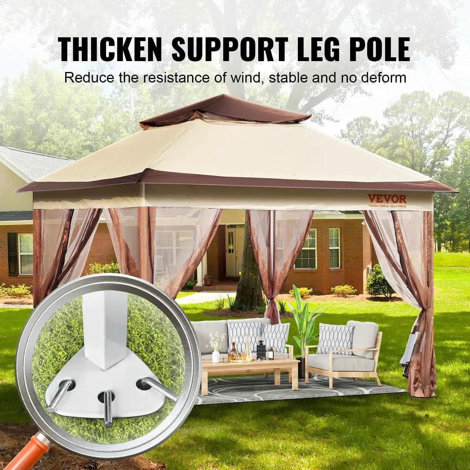 Vevor 11x11ft Portable Gazebo Waterproof Party Tent Outdoor