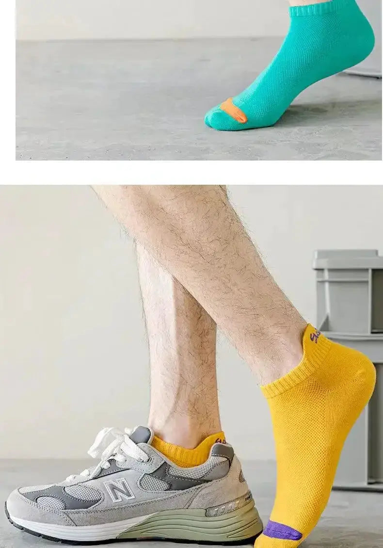 Vibrant No Show Ankle Socks For Men Breathable Comfort