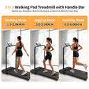 Under Desk Walking Pad Treadmill 3.5HP Foldable Handrail Office