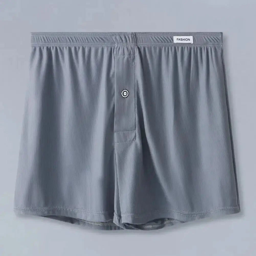Men Boxer Briefs Underwear Elastic Waist Mid Rise Shorts