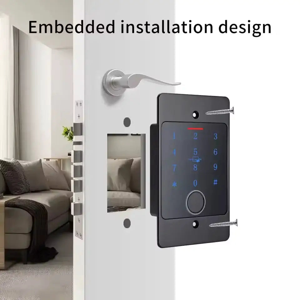 Tuya Wifi Fingerprint Access Control Keypad Embedded Installation Metal Standalone Waterproof Backlight Door Opener Reader+Case
