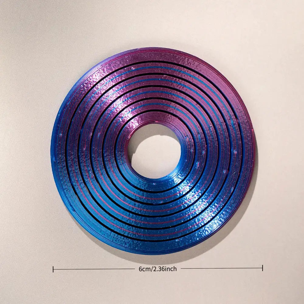 3D Printed Hex Ring Finger Ring - Colorful Rotating Novelty Ornament, PLA Material, Trendy Unique Desktop Toy