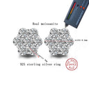 Snowflake Moissanite Stud Earrings in Sterling Silver