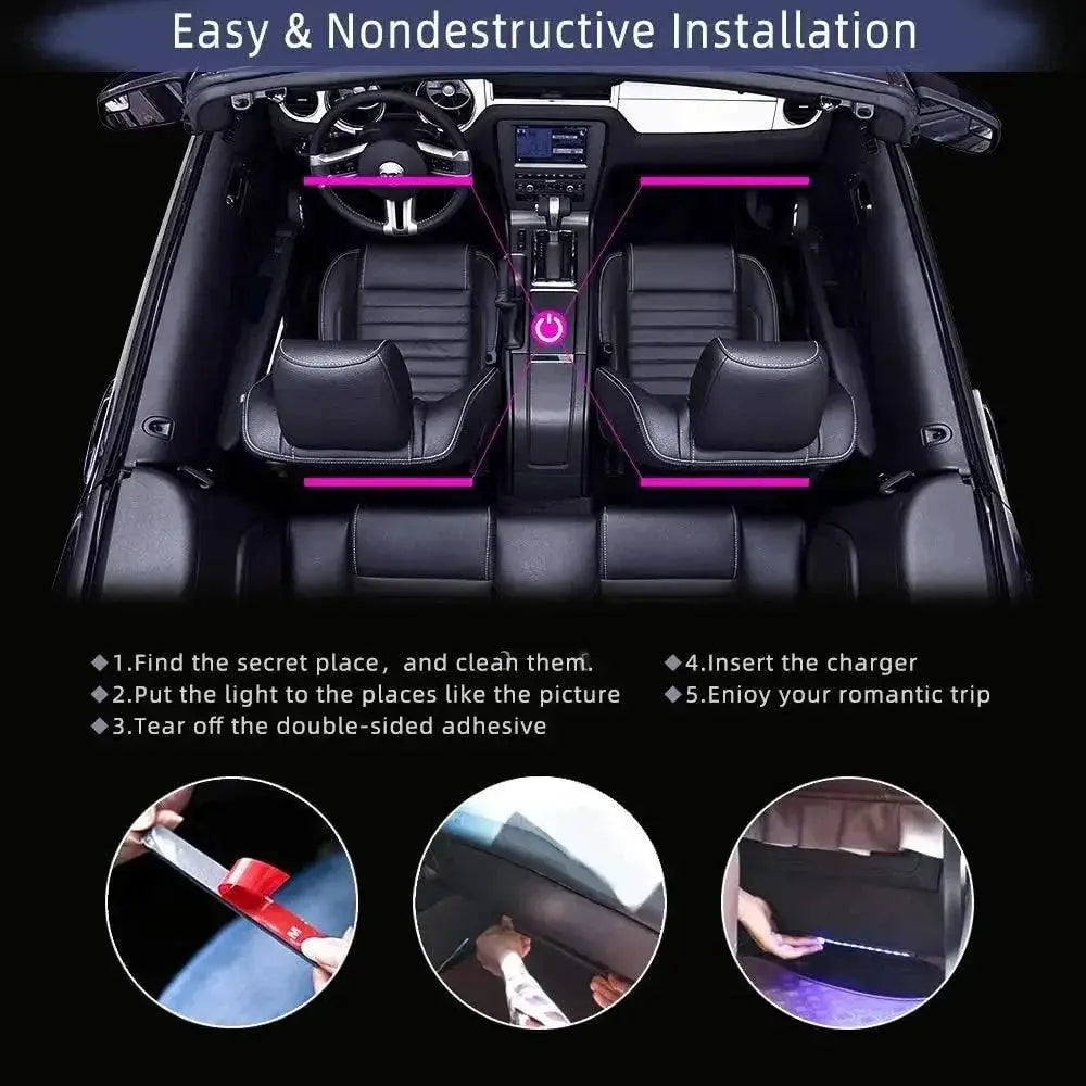 Car Interior LED Music Sync Ambient Lighting Kit Elevate
